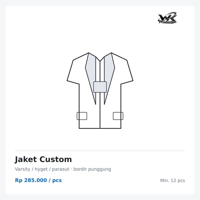 Jaket custom bordir